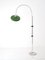Italian Arched Floor Lamp in Chromed Steel with Green Shade and Marble Base, 1970s 5