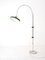 Italian Arched Floor Lamp in Chromed Steel with Green Shade and Marble Base, 1970s, Image 1