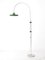Italian Arched Floor Lamp in Chromed Steel with Green Shade and Marble Base, 1970s 3