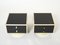 Black Lacquered Brass Nightstand by Michel Pigneres, 1970s, Set of 2 6