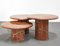 Red Marble Round Coffee Tables, Italy, 1980s, Set of 3 3