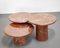Red Marble Round Coffee Tables, Italy, 1980s, Set of 3 1