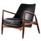 Black Leather Seal Chair by Ib Kofod-Larsen for OPE Möbler 1