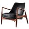 Black Leather Seal Chair by Ib Kofod-Larsen for OPE Möbler, Image 1
