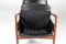 Sedia in pelle nera di Ib Kofod-Larsen per OPE Möbler, Immagine 11