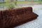 Juego de sofá modular vintage de terciopelo marrón, años 70. Juego de 6, Imagen 30
