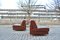 Oxred Leather Modul Modular Sofas from Hans Hopfer, 1970s, Set of 2 3