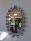 Ovaler italienischer Vintage Spiegel mit Rahmen aus Rattan & Keramik in Meeres-Optik, 1980er 8