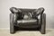 Moroso Sofa & Armchairs in Black Leather, 1984, Set of 3 22