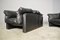 Moroso Sofa & Armchairs in Black Leather, 1984, Set of 3 19