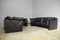 Moroso Sofa & Armchairs in Black Leather, 1984, Set of 3 32