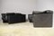Moroso Sofa & Armchairs in Black Leather, 1984, Set of 3 11