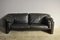 Moroso Sofa & Armchairs in Black Leather, 1984, Set of 3 13