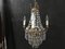 Small Vintage Crystal & Brass Cascade Chandelier, 1950s 34