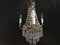 Small Vintage Crystal & Brass Cascade Chandelier, 1950s 3