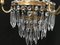 Small Vintage Crystal & Brass Cascade Chandelier, 1950s 9