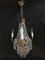 Small Vintage Crystal & Brass Cascade Chandelier, 1950s, Image 26