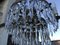Small Vintage Crystal & Brass Cascade Chandelier, 1950s 8