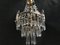 Small Vintage Crystal & Brass Cascade Chandelier, 1950s 5