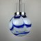 Lampe à Suspension Vintage en Verre de Murano Bleu de Mazzega, Italie, 1970s 11