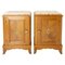 French Nightstands in Oak with Marble Tops, 1960s, Set of 2, Image 1