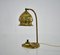 Vintage Vienna Secession style Table Lamp in Brass & Glass, Austria, 1930s, Image 2