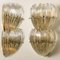 Glass Leaves and Brass Wall Lights attributed to J. T. Kalmar, 1960s, Set of 2 1