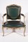 Louis XV Green Leather Armchair, France, 1900s 2