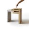 Yume Bedside Table in Oak and Travertine Stone from Joyful Homes 2