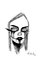 Enrico Josef Cucchi, Mask of Horror, Original China Ink Drawing, 2020 1