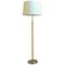 Mid-Century Leather Brass Floor Lamp from Atelje Lyktan, Sweden, 1960s, Image 1