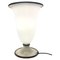 Lámpara de mesa Mid-Century de cristal de Murano blanco atribuida a Barovier & Toso, Italia, años 50, Imagen 1
