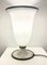 Lámpara de mesa Mid-Century de cristal de Murano blanco atribuida a Barovier & Toso, Italia, años 50, Imagen 5