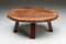 Rustic Wabi-Sabi Round Coffee Table, 1950s 2