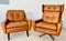 Mid-Century Danish Cognac Leather Lounge Chairs by Svend Skipper, Set of 2 7