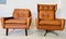 Mid-Century Danish Cognac Leather Lounge Chairs by Svend Skipper, Set of 2 5