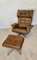 Vintage Leather Lounge Chair & Footstool from Sigurd Resell, 1970s, Set of 2, Image 3
