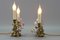 French Rococo Gilt Bronze and Porcelain Flowers Table Lamps, 1950s, Set of 2 8