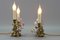 French Rococo Gilt Bronze and Porcelain Flowers Table Lamps, 1950s, Set of 2, Image 8