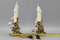 French Rococo Gilt Bronze and Porcelain Flowers Table Lamps, 1950s, Set of 2, Image 14