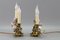 French Rococo Gilt Bronze and Porcelain Flowers Table Lamps, 1950s, Set of 2 13