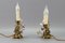 French Rococo Gilt Bronze and Porcelain Flowers Table Lamps, 1950s, Set of 2 12