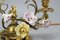 French Rococo Gilt Bronze and Porcelain Flowers Table Lamps, 1950s, Set of 2 4