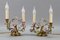 French Rococo Gilt Bronze and Porcelain Flowers Table Lamps, 1950s, Set of 2 7