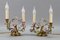 French Rococo Gilt Bronze and Porcelain Flowers Table Lamps, 1950s, Set of 2, Image 7