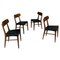 Chaises Mid-Century en Faux Cuir et Bois, Italie, 1960s, Set de 4 1