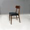 Mid-Century Italian Black Faux Leather and Wood Chairs, 1960s, Set of 4, Image 6