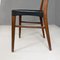 Italienische Mid-Century Stühle aus schwarzem Kunstleder & Holz, 1960er, 4er Set 9