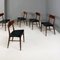 Mid-Century Italian Black Faux Leather and Wood Chairs, 1960s, Set of 4, Image 2