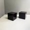 Dark Brown Lacquered Wood Cube-Shaped Bedside Tables, 1990s, Set of 2, Image 4